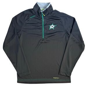 NHL Dallas Stars Reebok 1/4 Zip Pullover Hockey Center Ice Black Sz Unisex Small